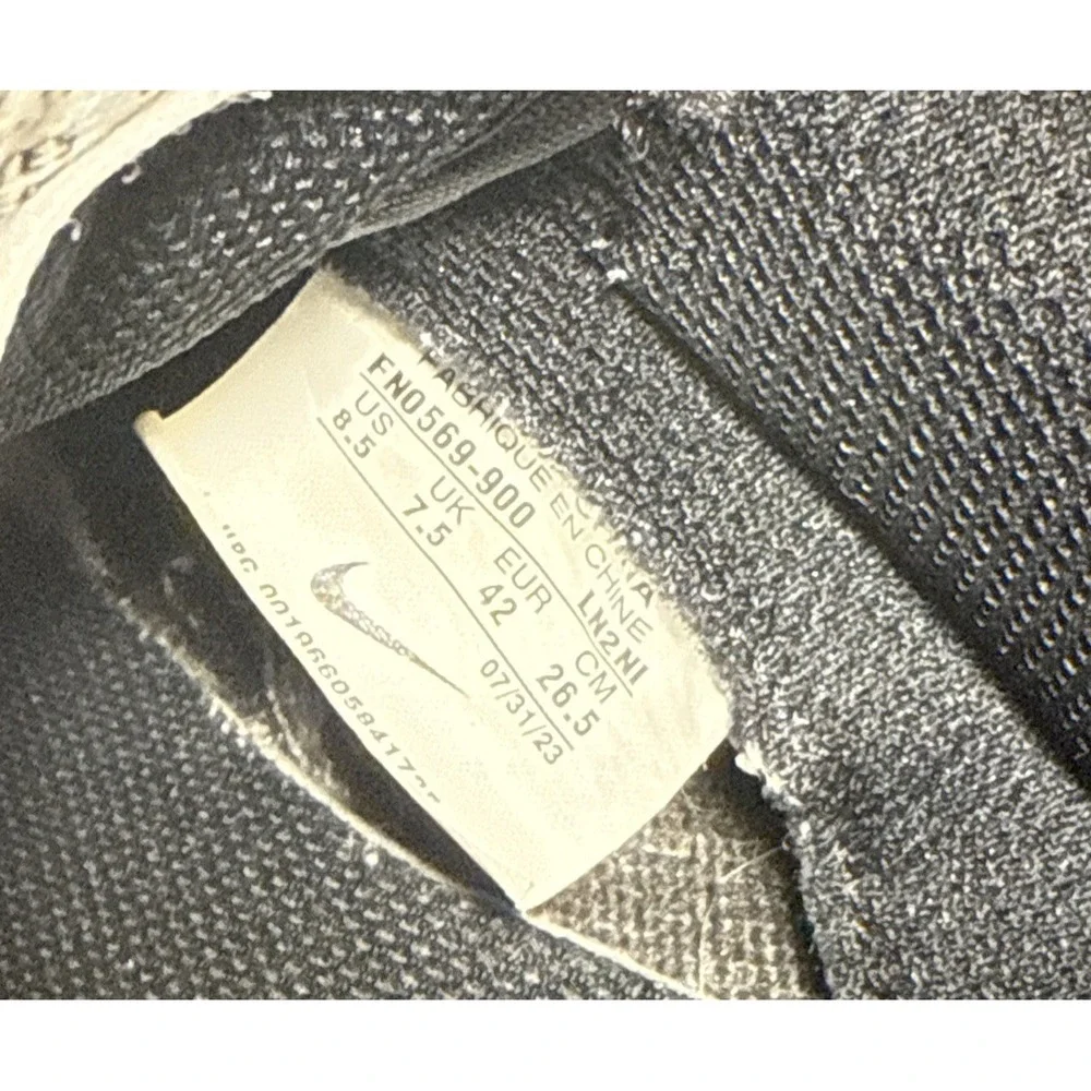 Nike Dunk Low Gray White Black Leather Sneakers Shoes Mens Size‎ 8.5